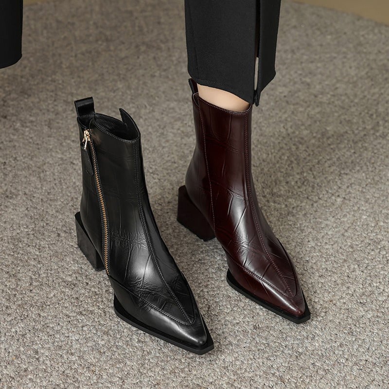 CHIKO Aeronwen Pointy Toe   Block Heels Ankle Boots